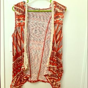 Southwest print hooded vest